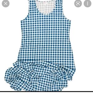 Lularoe Dani Dress Blue Checkered Print NWT